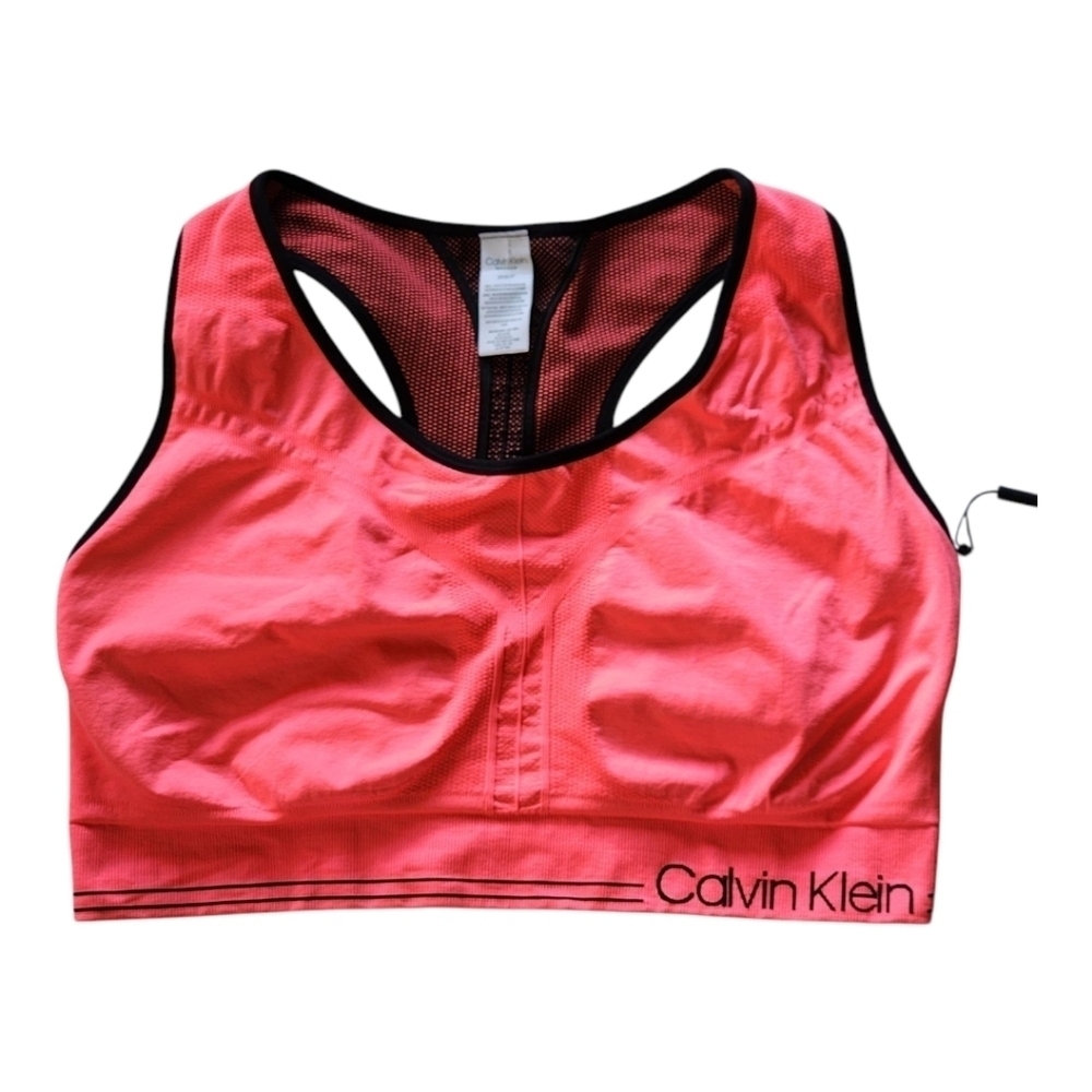 Calvin Klein Performance 3X Coral Racerback Sports Bra NWT Moisture-Wick